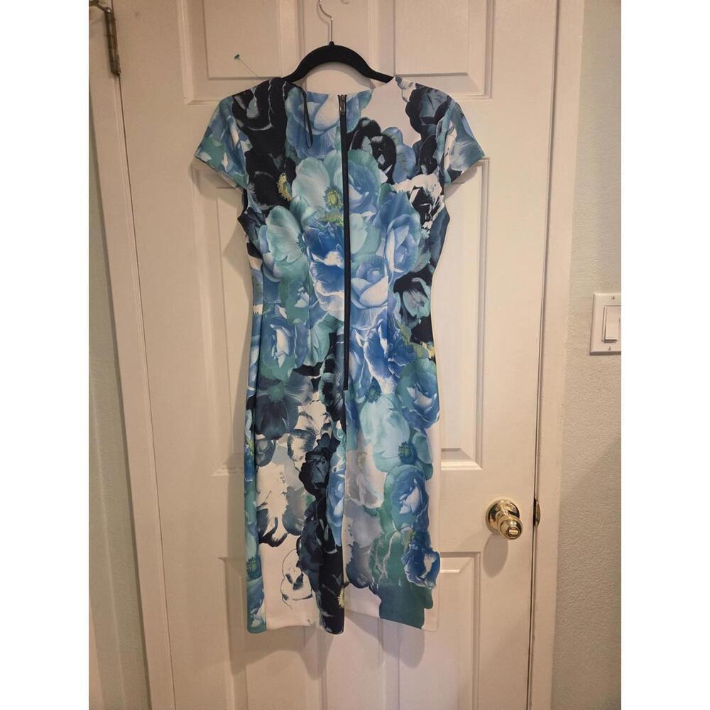 Vince camuto sz 6 Floral Print Cap Sleeve Midi Dress - Picture 9 of 11